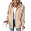 Damen-Hoodie mit halbem Reißverschluss, Kordelzugkapuze und Tasche für legere Alltagsmode