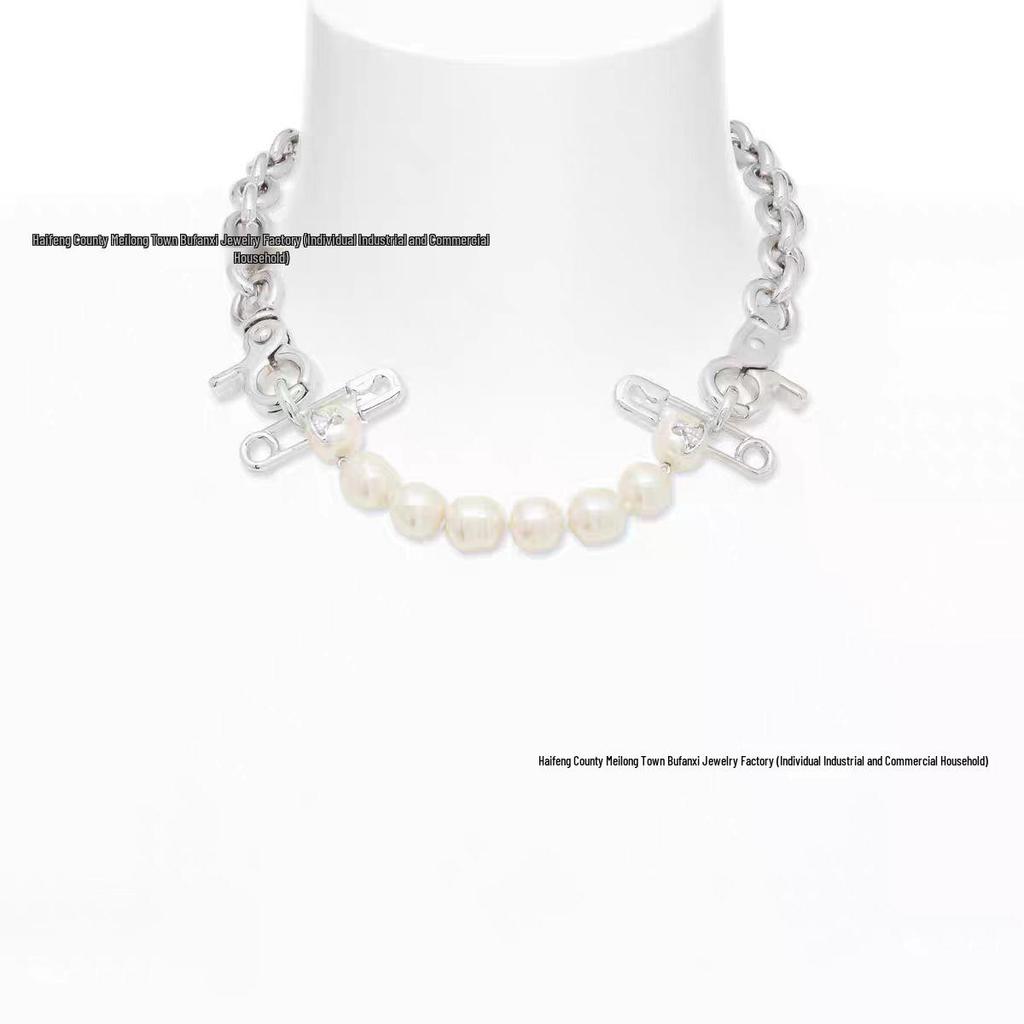 Empress Dowager Cixi Baroque Pearl Necklace & Bracelet Set - Vintage Punk Cuban Chain