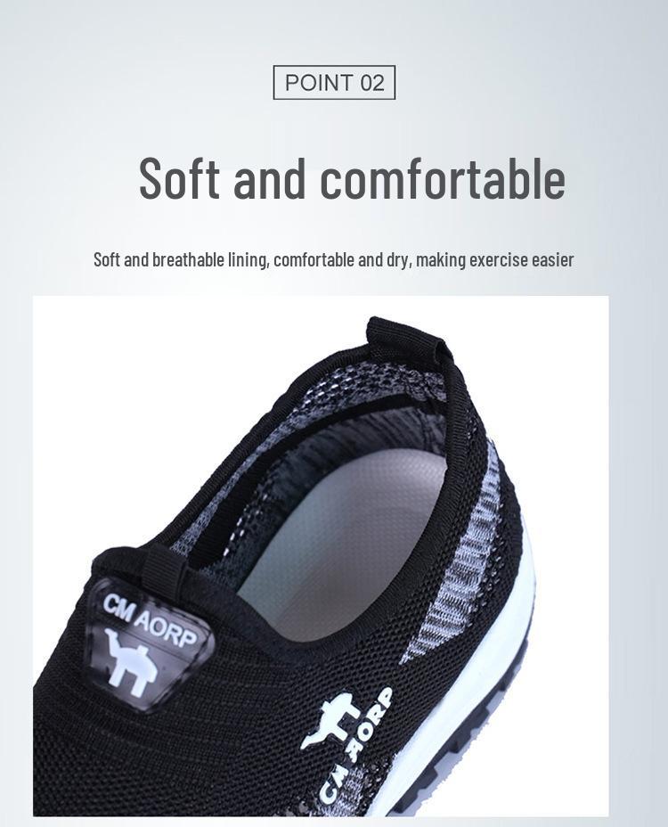 Men's Summer Breathable Slip-On Lightweight Mesh Running & Hiking Shoes.