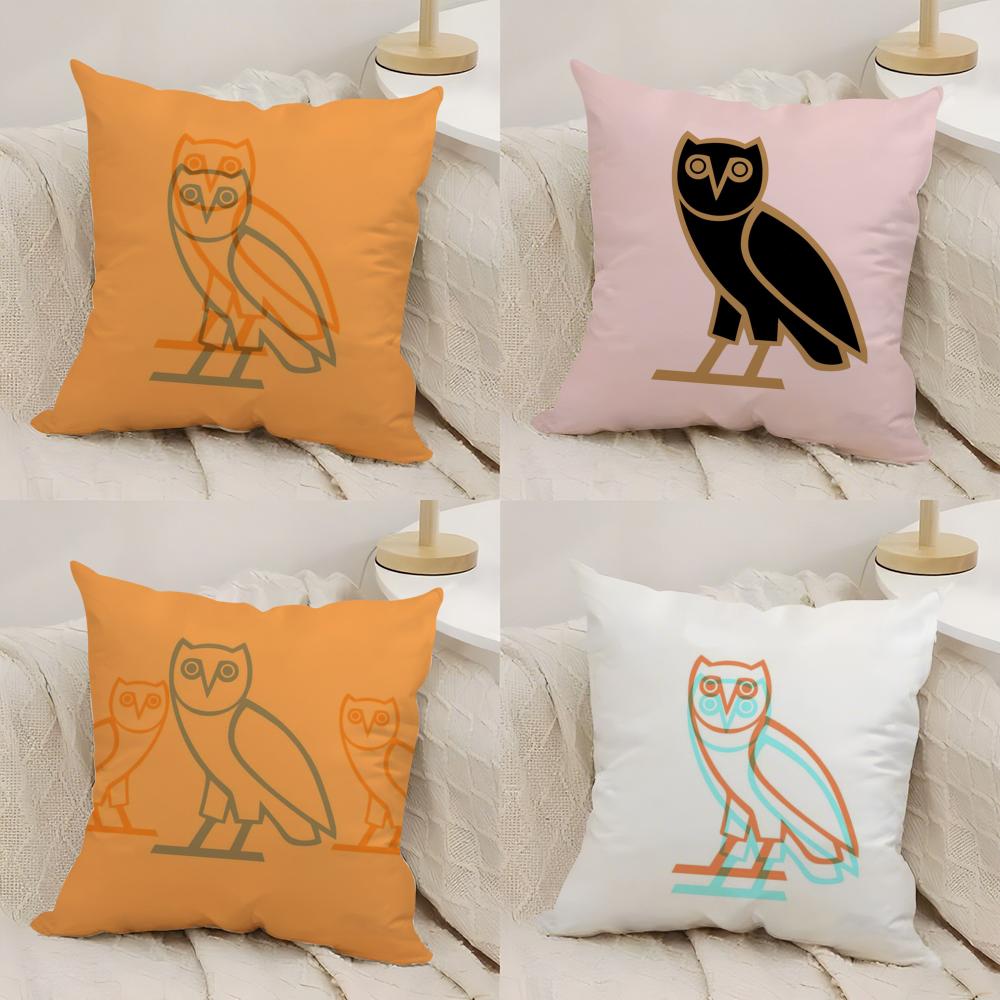 Luxury DrakeO-O-OvO O-OWLS Cushion Cover Silky Short Plush Double-Sided Printed Pillow Case for Sofa All Seasons Home Decor Gift