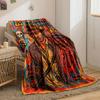 Bold, Colorful Depiction of Indiana Jones Elements In Abstract Strokes. for All Seasons Blanket Lunch Break Throw Gift