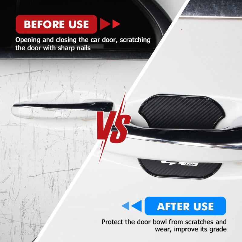 RVGH1 4pcs Car Door Exterior ABS Bowl Protective Strip Stickers Sticker For KIA Gt Gtline Xline Ceed Forte RIO STINGER Seltos K3 K4