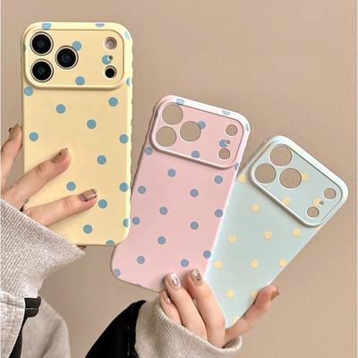 INS Lovely Polka Dot Cute Phone Case for iPhone 17 16e 16 15 14 13 12 11 Air Pro Max XS XR XSMax Plus Glossy Film Hard PC Cover