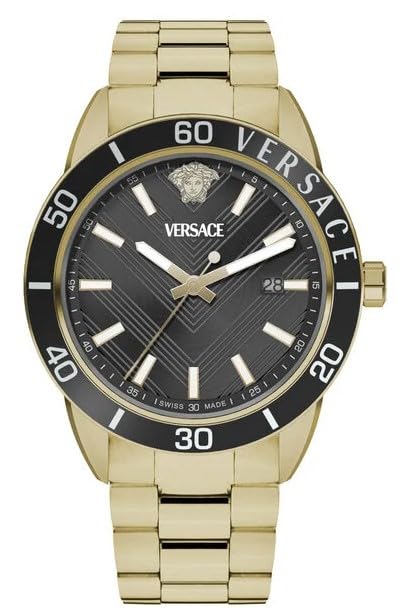 

Greca Urban VEYCA0724 Yellow Gold [Versace] Men s Watch, [Used] чорний