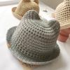 Kids cute Baby Summer Children's cat sunshade hat Beach Hats Straw Hat Boy Girls Cotton Breathable Cap Travel Cap protection