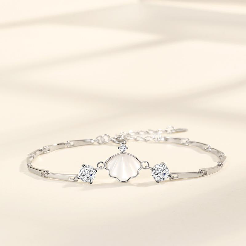 Bamboo One Shell Bracelet Female Summer Internet Celebrity White Fritillary Bracelet Fashion Niche Girlfriend Hand Jewelry Ins