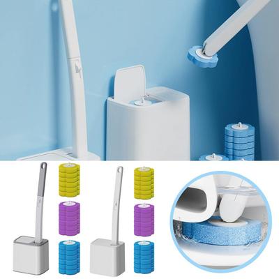 Neue WC-Bürste Einweg-Ersatzkopf Reinigungsset Mit Verlängertem Griff Automatisches Öffnen des Deckels WC-Reiniger Pad-Set