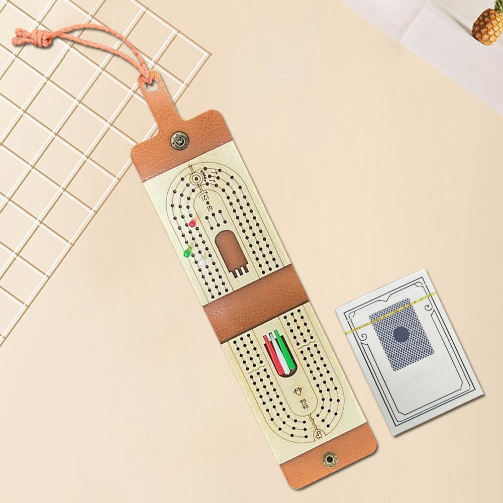 Traditional Wooden Cribbage Board Game Set Fun Table Game 2-4 Player Games Classic Tabletop Game for Family Game Night Travel