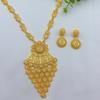 Set di Collane Lunghe e Orecchini di Lusso Dubai Tono Oro Elegante Colore Oro 24k Gioielli Stile Bohémien Set di Gioielli da Sposa Regolabili