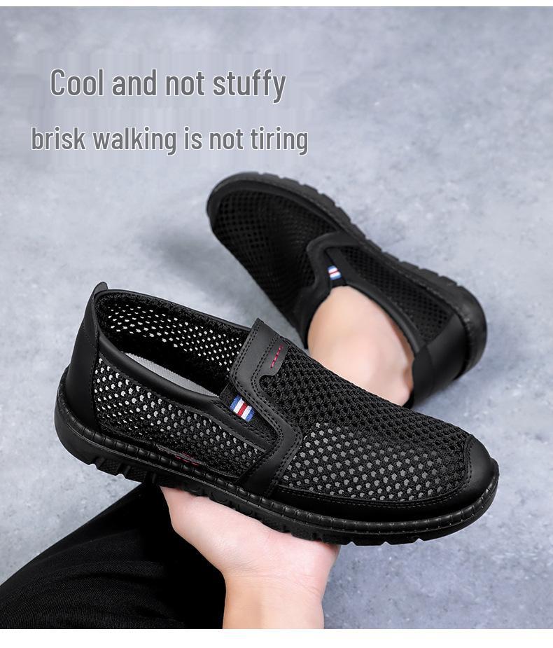 Men's Breathable Mesh Spring Shoes - Large Size Casual Polyurethane Cloth Shoes