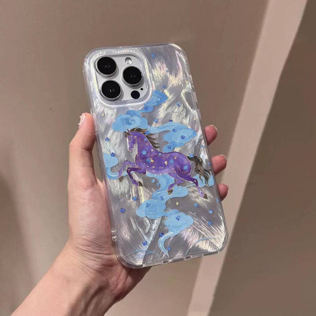 Galloping Horse Cartoon iPhone 11/14/15/16promax/17promax Protective Phone Case