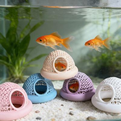 Floating Betta Fish Hide And Shrimp Cave 3D Printed Aquarium Hammock Small Feeding Ring Resting Shelter for Fish Tank Decoration