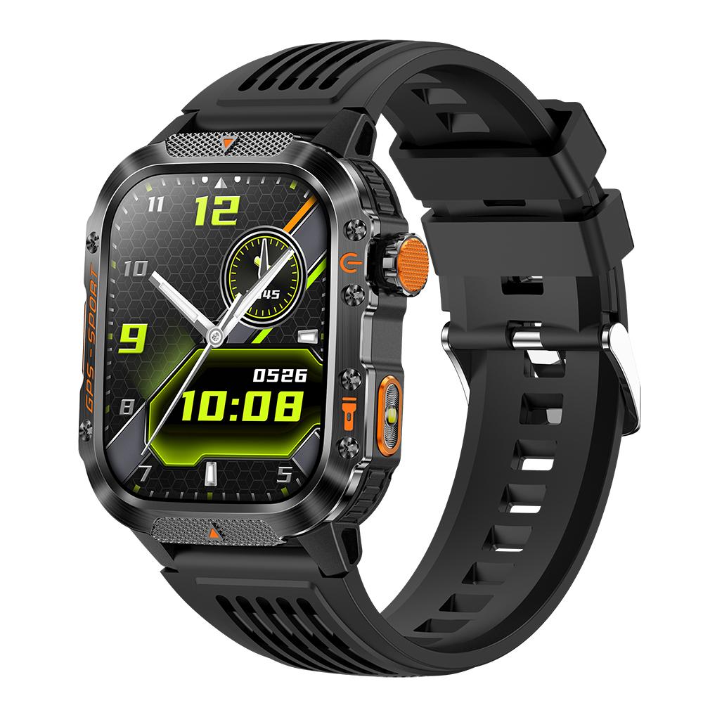 

GPS Outdoor Sports Compass Wristwatch Blue Tooth Call Smart Watch Waterproof Flashlight Heart Rate Health Smartwatch Calculator