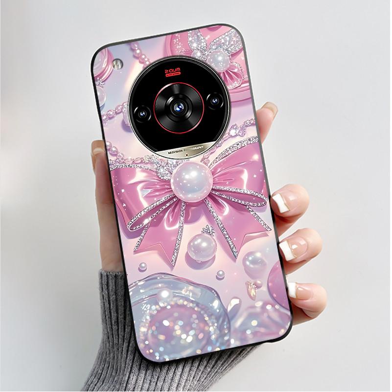 Printed Phone Case For ZTE Nubia Focus 2 Ultra 5G Funda Capa Soft Silicone Black Shell Cover Cute Flower Cartoon Casing Coque