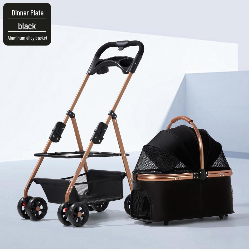 Lightweight and Foldable Pet Stroller for Small Dogs, Cats, and Teddy Bears, Ideal for Outdoor Travel
