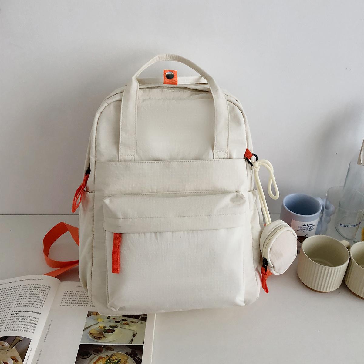 

Autumn and Winter New Small Plaid Backpack Korean Style High School Student Schoolbag Female College Student бежевый