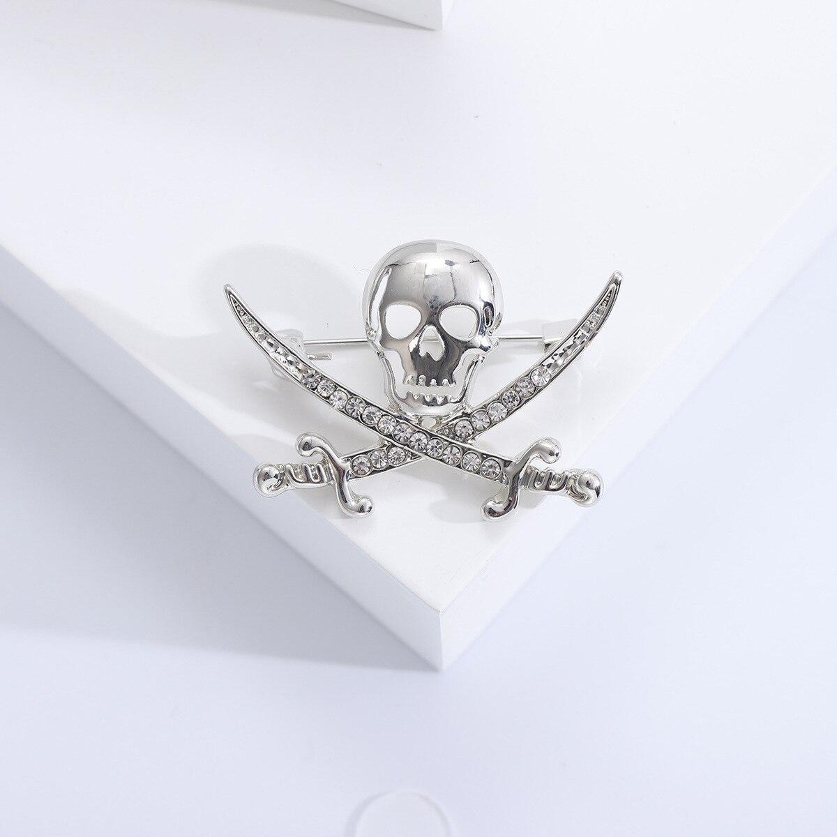 

Blucome модный тренд преувеличение субкультуры инкрустированный бриллиантами брошь в виде черепа аксессуары для одежды на Хэллоуин булавка