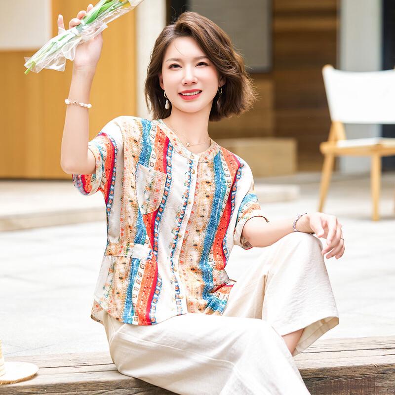 Jianhu Women's Summer Slimming Short Sleeve Blouse