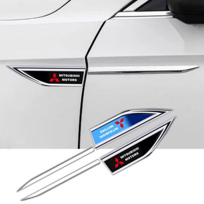 2Pcs Car Fender Side Blade Badge Car Body Protective Sticker for Lancer 9 EX Outlander 3 ASX L200 Eclipse