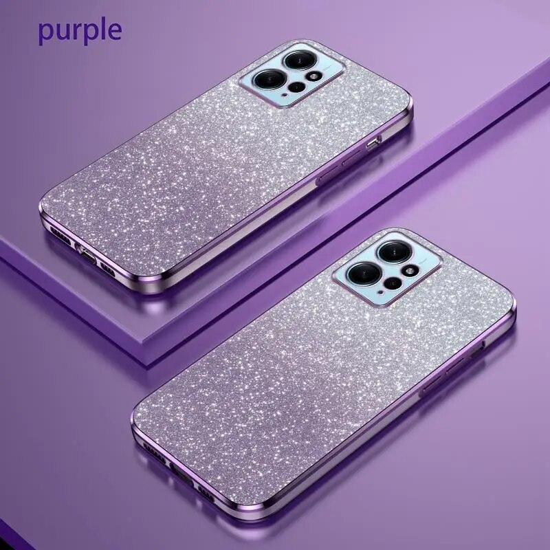 Note11 12pro Lüks Degrade Glitter Kaplama Kılıf Xiaomi Redmi Için Not 11 12 Pro 4g Artı 5g Silikon Arka Kapak Note12 12 s 11 s