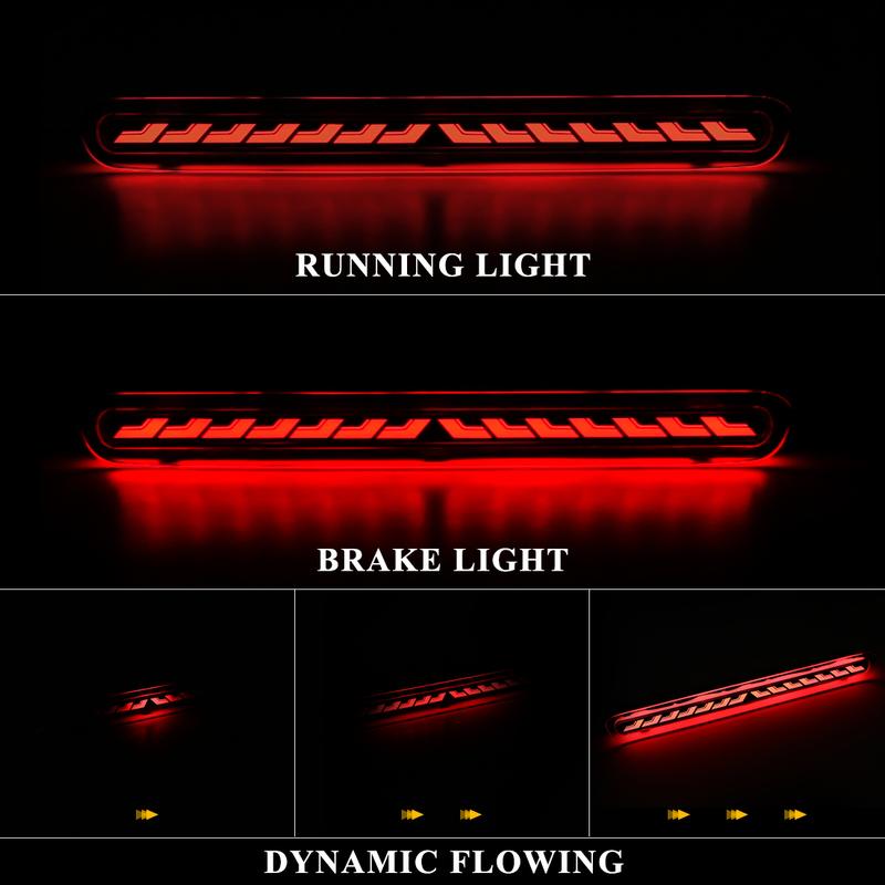 For Toyota Hilux Revo 2015 2016 2017 2018   Car LED Bumper Light Brake Dynamic Turn Signal Indicator Reflector