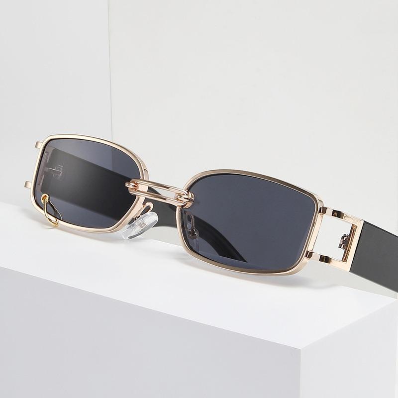Fashion Punk Square Sunglasses Women Luxury Brand Small Frame Sun Glasses Female Rectangle Metal Mirror  Feminino
