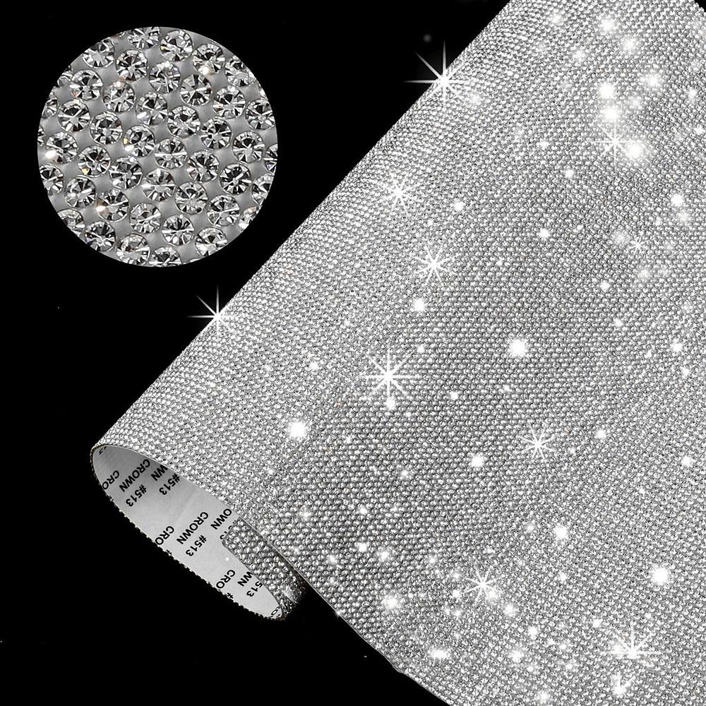 Self-adhesive Rhinestones Glitter Diamond Stickers Adhesive Crystal DIY Diamond Decoration Sticker Phone Car Trim Decor Decal
