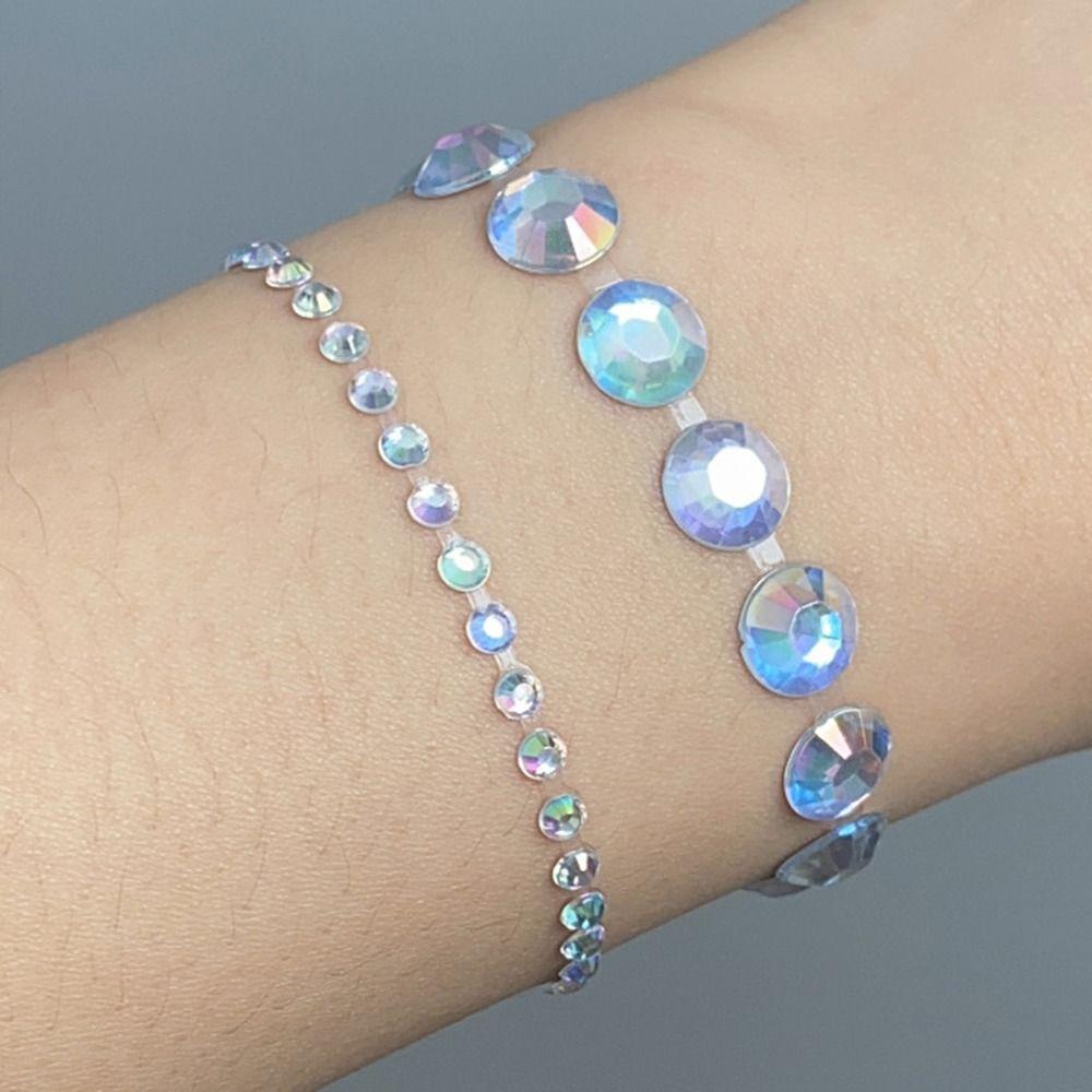 Rhinestone Strip Sticker Adhesive Face Decal Temporary Tattoo Stickers Hair Rhinestone Decoration