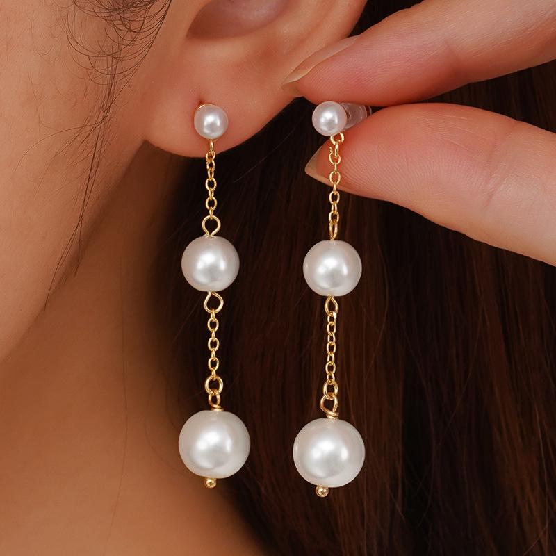 Copper Pearl Tassel Earrings - Fashionable, Versatile, and Exquisite Design for Women