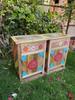 Wood Painted Bedside Storage Cabinet Desk Dressers Furniture | Indian Art Handicraft Nightstand Desk Drawer Sideboard, Painted Self Cupboard