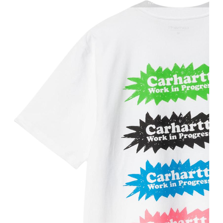 Carhartt WIP S/S Bam T-Shirt Logo Letter Print Crew Neck Short Sleeve T-Shirt Men T-Shirts White I033162-02-XX