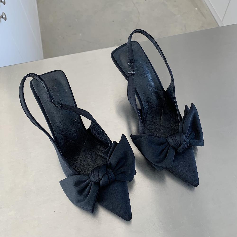 

Сексуальные женские туфли-бабочки с бантом Туфли-лодочки с острым носком на высоком каблуке Женские элегантные босоножки с неглубокой шпилькой Zapatos De Mujer 35 чёрный
