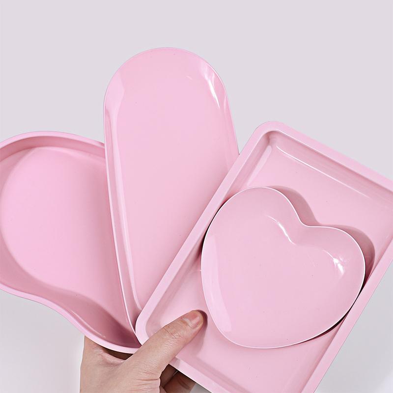 Pink Stainless Steel Nail Tool Rhinestone Storage Display Cosmetic Jewelry Tray Plate Doctor Surgical Desktop Storage