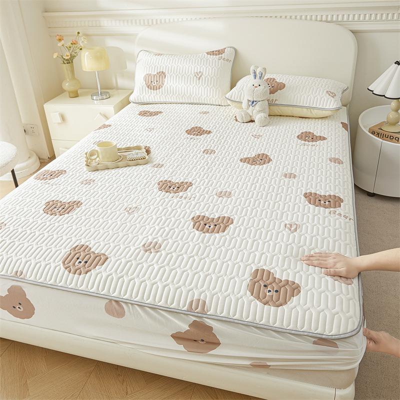 Cartoon Cute Pattern Cooling Fitted Sheet Single Natural Latex Fabric Soft Cushion for Bedding Slow Rebound Non-Slip Mattress