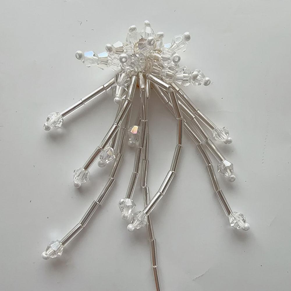 3D Flower Design Shoe Charms Tassel Finished Crystal Beaded Clothing Accessories DIY Long Earrings Beaded Brooch For Crocs Shoes