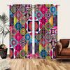 2PCS Bohemian plaid curtains with pole bag design   protecting privacy   suitable for various decorative scenes