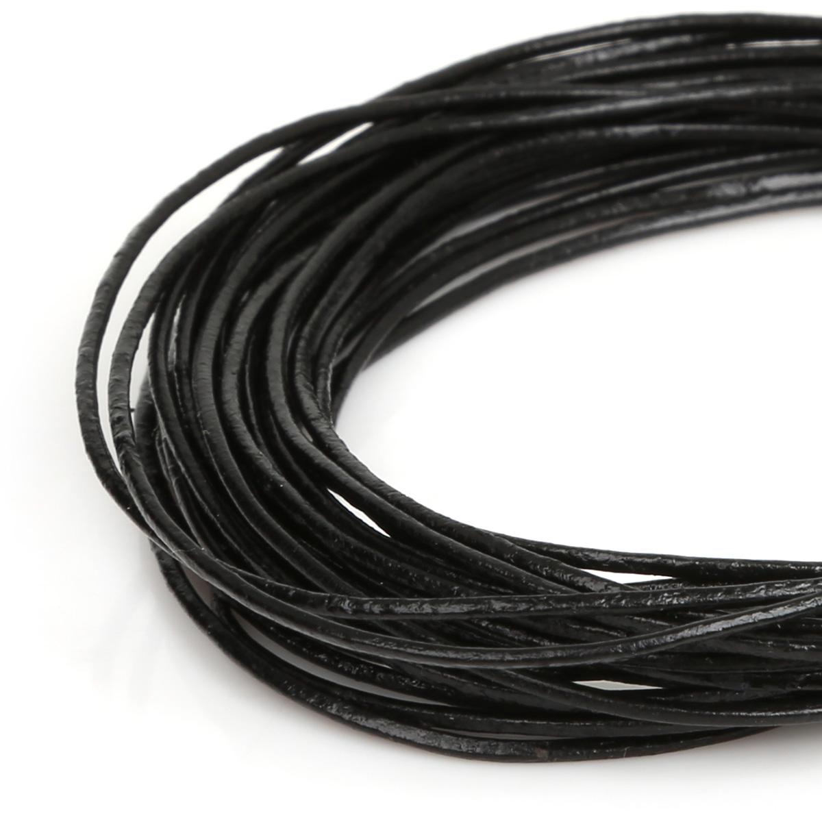 

Натуральная круглая кожаная нить для изготовления браслетов, ювелирных изделий, DIY, шнур, шнур 1mm 5M чёрный
