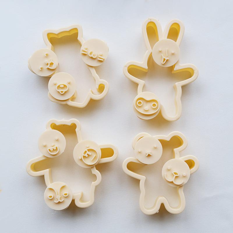 

Милый мультяшный набор формочек для печенья в форме медведя, кролика, кошки, свиньи, формочки для вырезания печенья, торта из мастики, 3D инструменты для украшения торта, формы для выпечки 1pcs