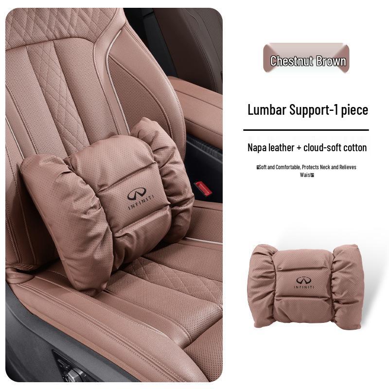 Infiniti QX Series White Headrest & Lumbar Support Neck Pillow