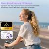 Elegant Touchscreen Clip-On Earbuds, Wireless Open Ear Headphones with 1.3" Color Display, Bluetooth 5.4, 50H Playtime, Ultra-Light 4.1g, IPX5