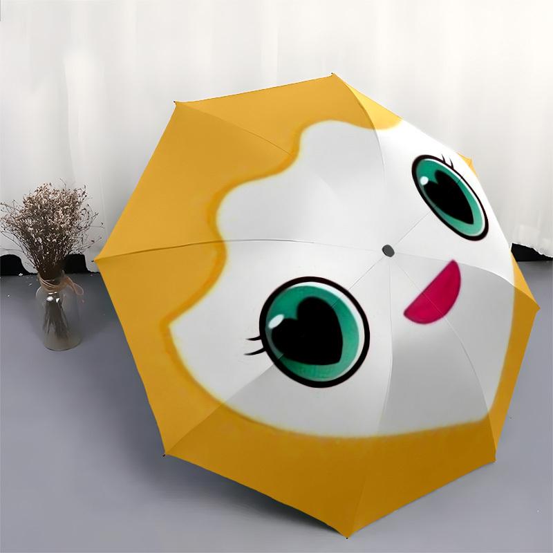 1pc Egg Character Illustration Umbrella with Plastic Handle,Suitable for All Seasons Home Travel Outdoor UmbrellaM912