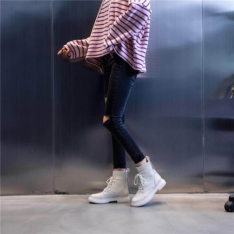 Martin Boots Women's 2025 Autumn and Winter Platform Socks Short Boots Children's Medium Tube Retro Leather Women's Shoes Trendy Retro Style