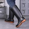 Stivali da Pioggia alla Moda da Uomo a Gambale Alto Antiscivolo Impermeabili Resistenti all'Usura per Pesca all'Aperto Lavaggio Auto Scarpe a Fondo Spesso