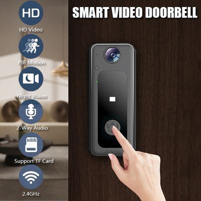 1080P Smart Wireless Video Doorbell Home Security Doorbell Camera With Night Vision Audio PIR Motion Detection Wide Angle Two-Way Intercom