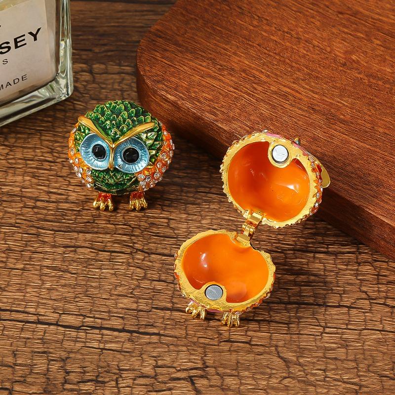 Exquisite Owl Jewelry Box Small Pendant for Tabletop Display, Storage Box for Household Use, Ring and Stud Jewelry Box