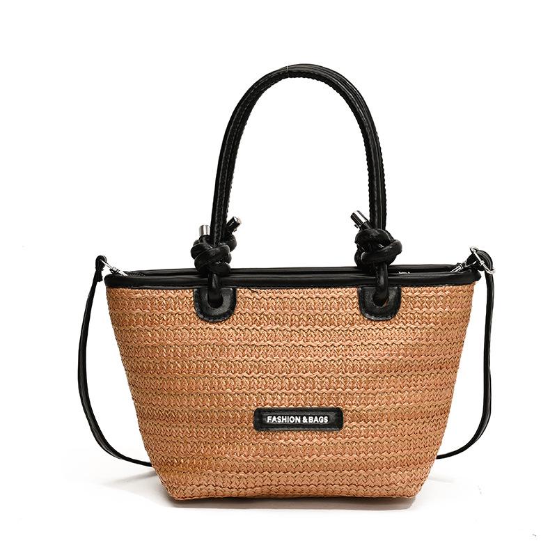 French Pastoral Style Women's Woven Straw Basket Bag - 2024 Retro Casual Mori Handbag