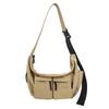 Men Solid Color Shoulder Bag Women Large Capacity Water-Repellent Commuter Crossbody Bag