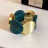 Elegant Acrylic Round Elastic Bracelet 2026 - European & American Style, Exaggerated Luxe Commute Jewelry, High-End Feel.