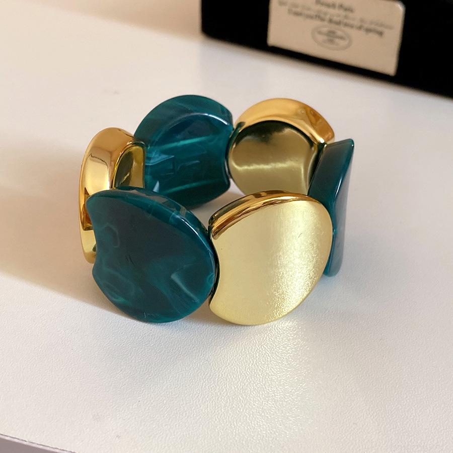 Elegant Acrylic Round Elastic Bracelet 2026 - European & American Style, Exaggerated Luxe Commute Jewelry, High-End Feel.