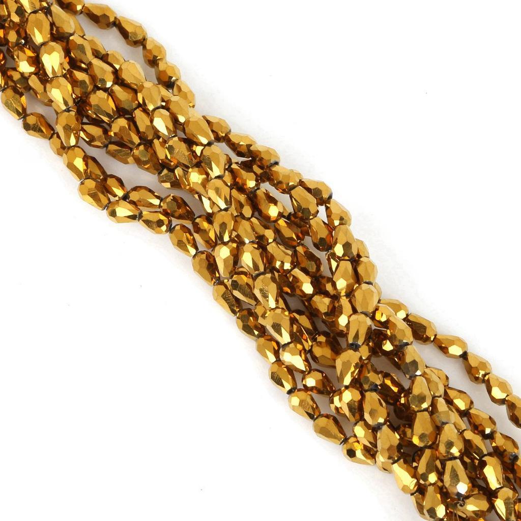65pcs 4x6MM Teardrop Glass Beads for DIY Hairpins, Bracelets, Necklaces, and Earrings